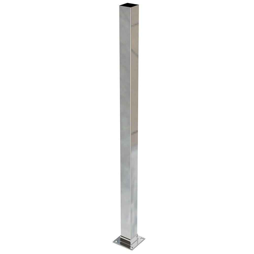 Square Post Blank Mirror Polish - Welded Base Plate