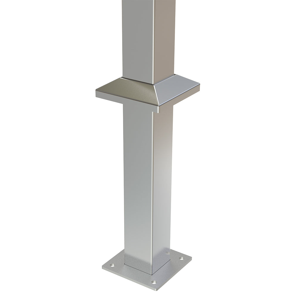 Square Post Blank Satin Finish - Base Plate and Cover