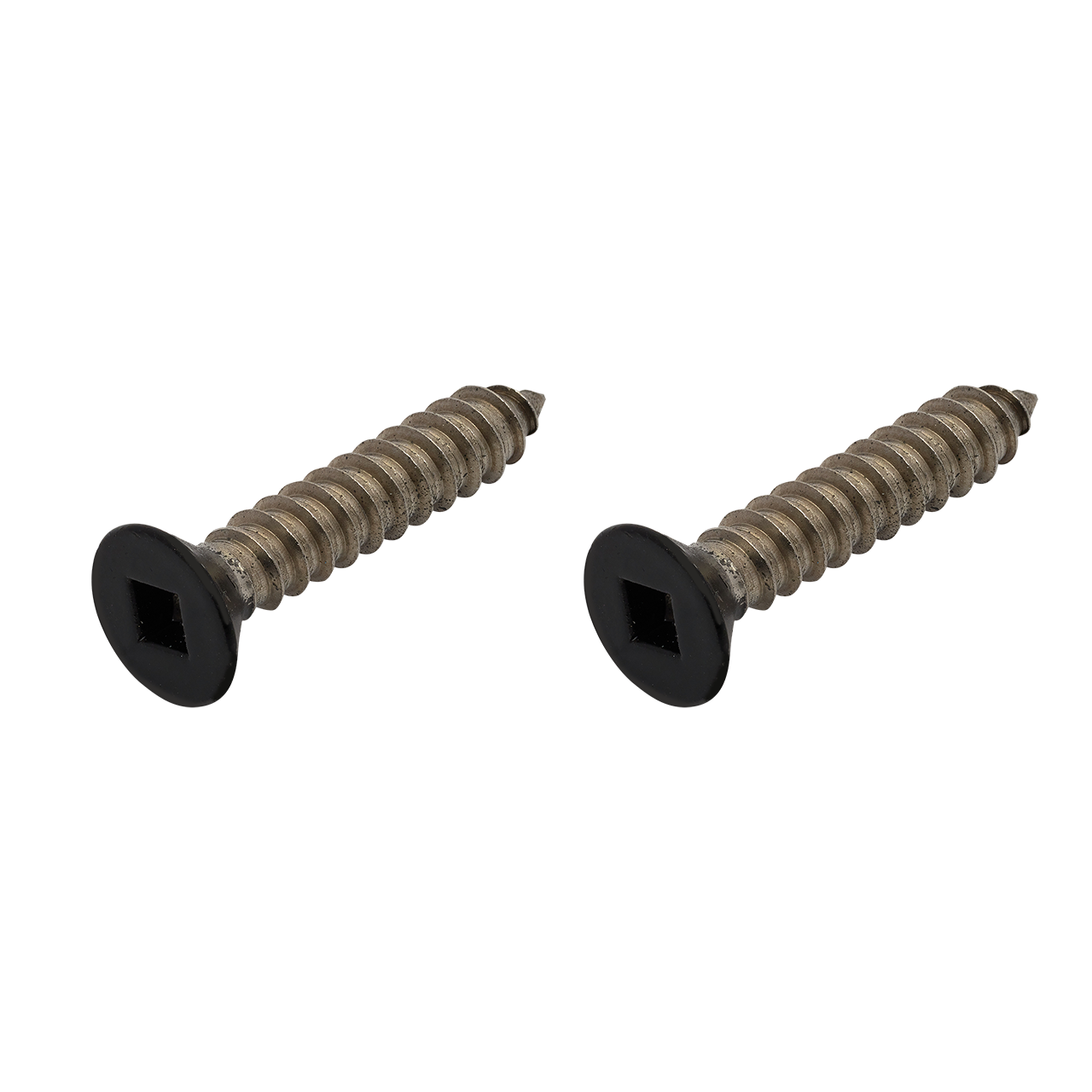 Black Etch Self Tapping Screw CSK Head Square Drive 12g x 1 1/4 316 Grade Stainless Steel 2PK - For Top Plate to Handrail