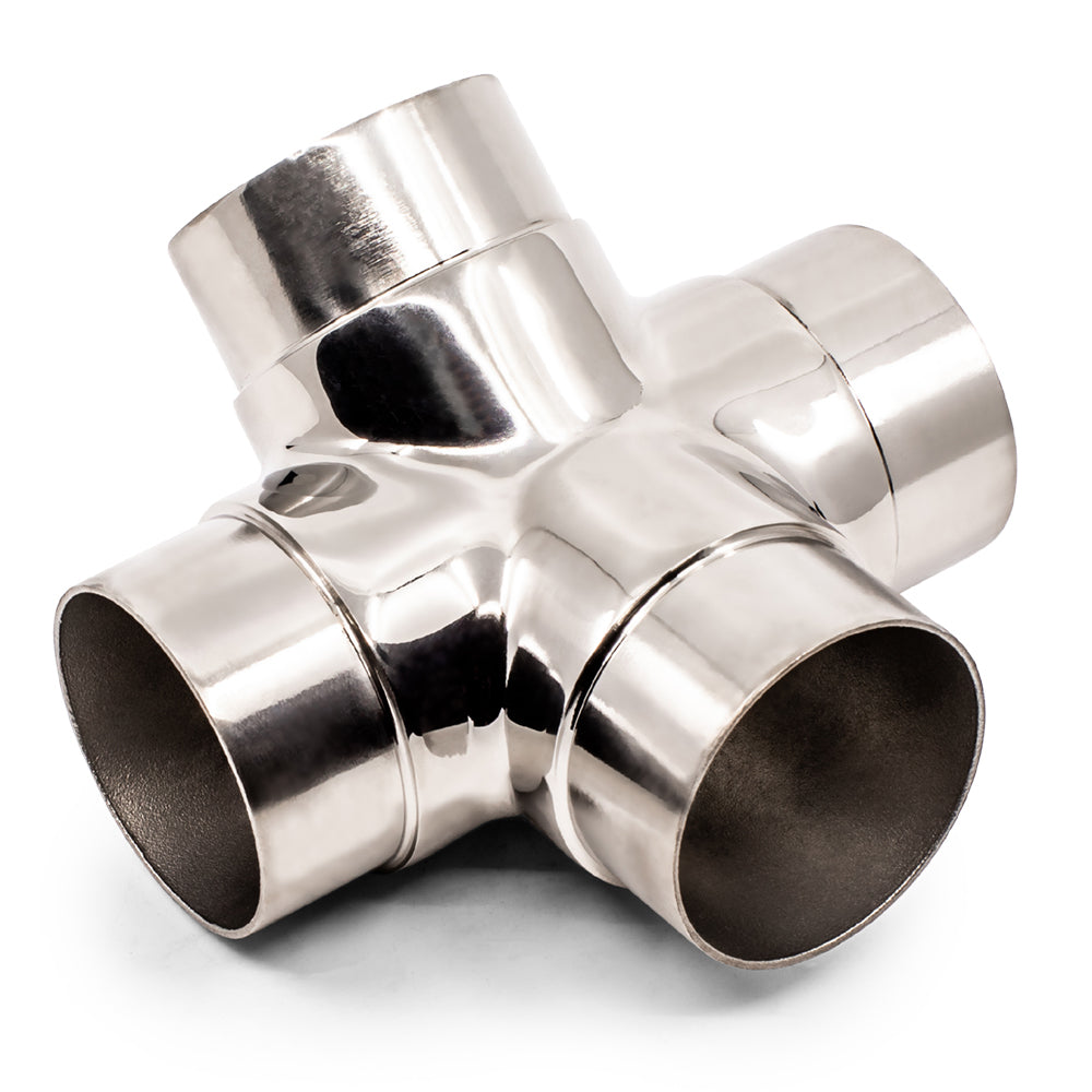 135 Degree Star Joiner to suit 2 (50.1mm) x 1.5mm Round Tube 316 Grade Stainless Steel - Mirror Polish