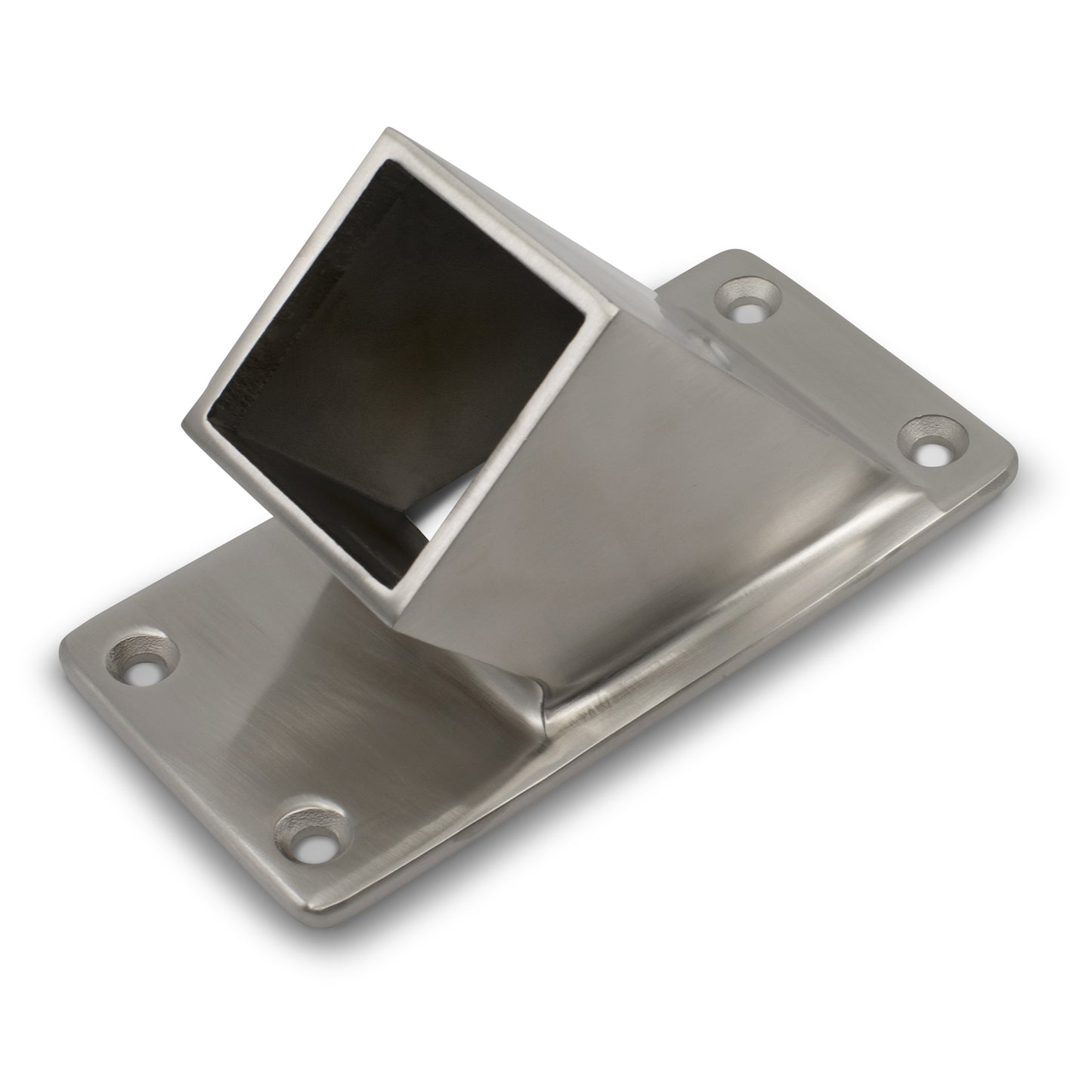 37 Degree Wall Flange to suit 2 (50.8mm) x 1.5mm Square Tube 316 Grade Stainless - Satin Finish