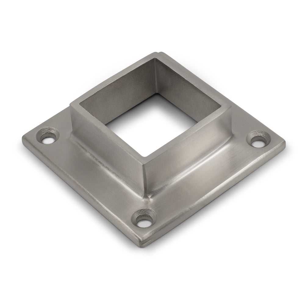 Square Flange 4 Holes to suit 2 (50.8mm) x 1.5mm Square Tube 316 Grade Stainless - Satin Finish