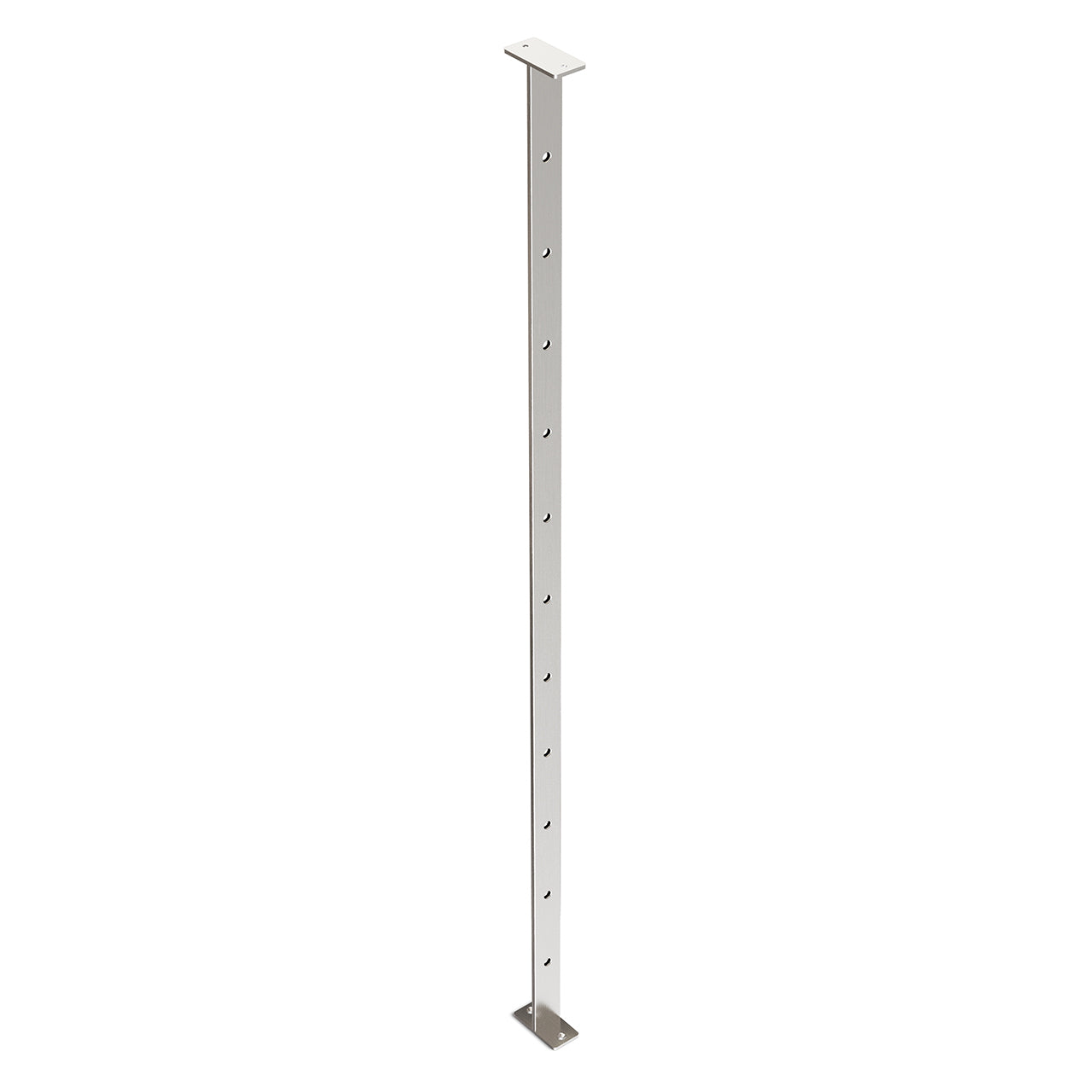 Intermediate Post 30mm x 5mm - 960mm high. Predrilled with 11 x 7.5mm holes at 80mm spacing. 316 Grade Stainless Steel Satin Finish.