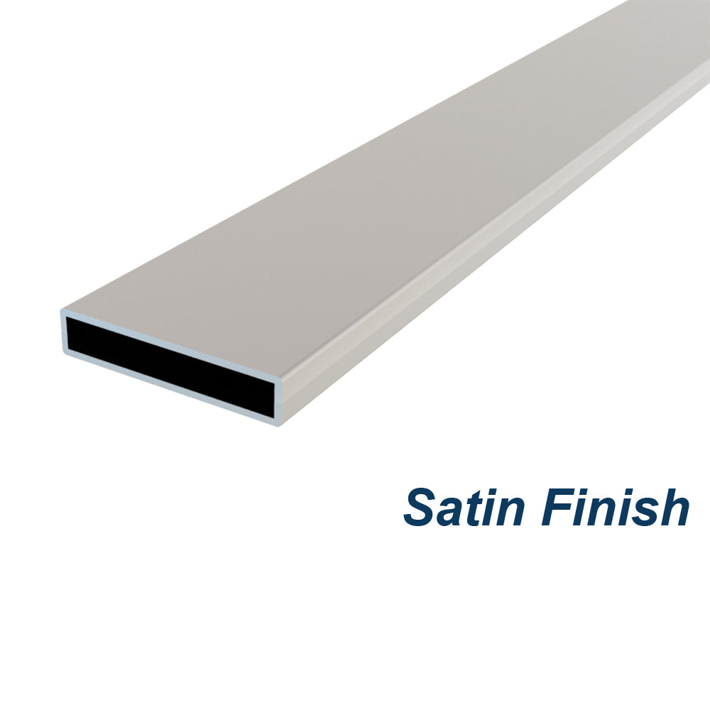 Rectangle Tube 50mm x 10mm x 1.5mm Wall Thickness 316 Grade Stainless Steel - Satin Finish