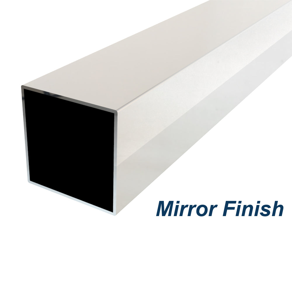 Square Tube 2 inch (50.8mm) x 1.5mm Wall Thickness 316 Grade Stainless Steel - Mirror Polish
