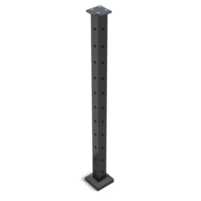 Heavy Duty Wire Balustrade CORNER Post 960mm High 11 x 9mm Holes (2 sides at 90 degrees) - 6061 T6 Aluminium - Protexture Black