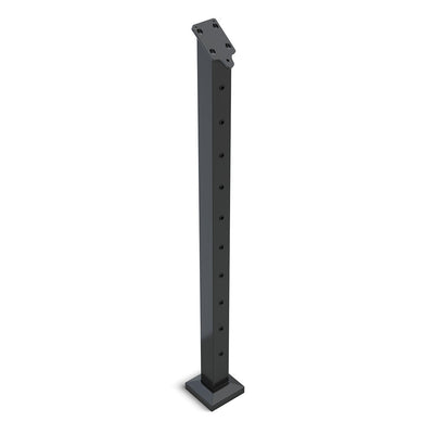 Heavy Duty Wire Balustrade END ANGLED 960m High with 11 x 9mm Holes - 6061 T6 Aluminium -Protexture Black