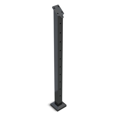 Heavy Duty Wire Balustrade INTERMEDIATE ANGLED Post 960mm High with 10 x drilled Holes (2 sides at 180 degrees) - 6061 T6 Aluminium - Protexture Black