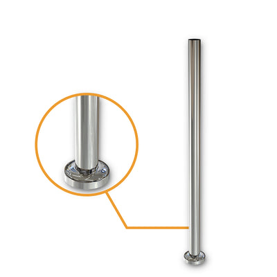 Round Post Blank Mirror Polish - Base Plate and Cover