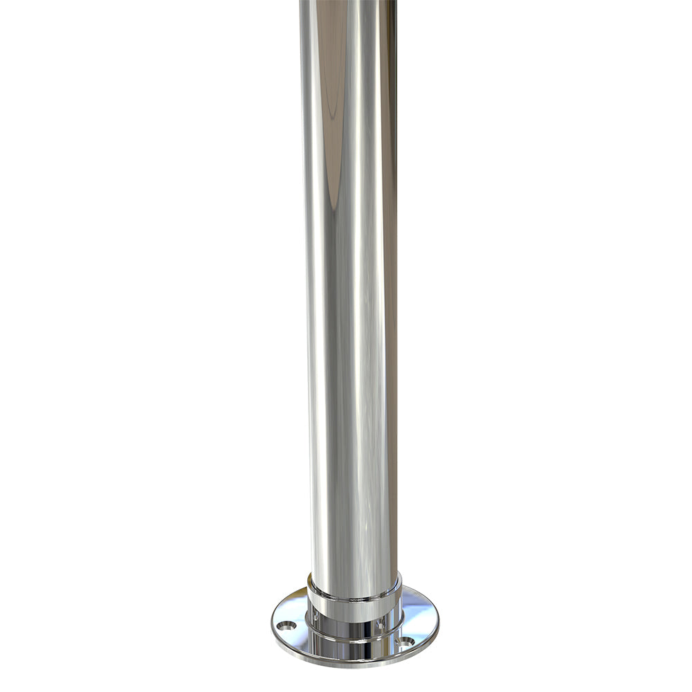 Round Post Blank Mirror Polish - Welded Base Plate