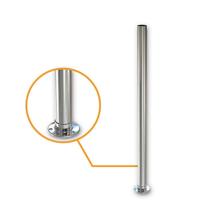 Round Post Blank Mirror Polish - Welded Base Plate