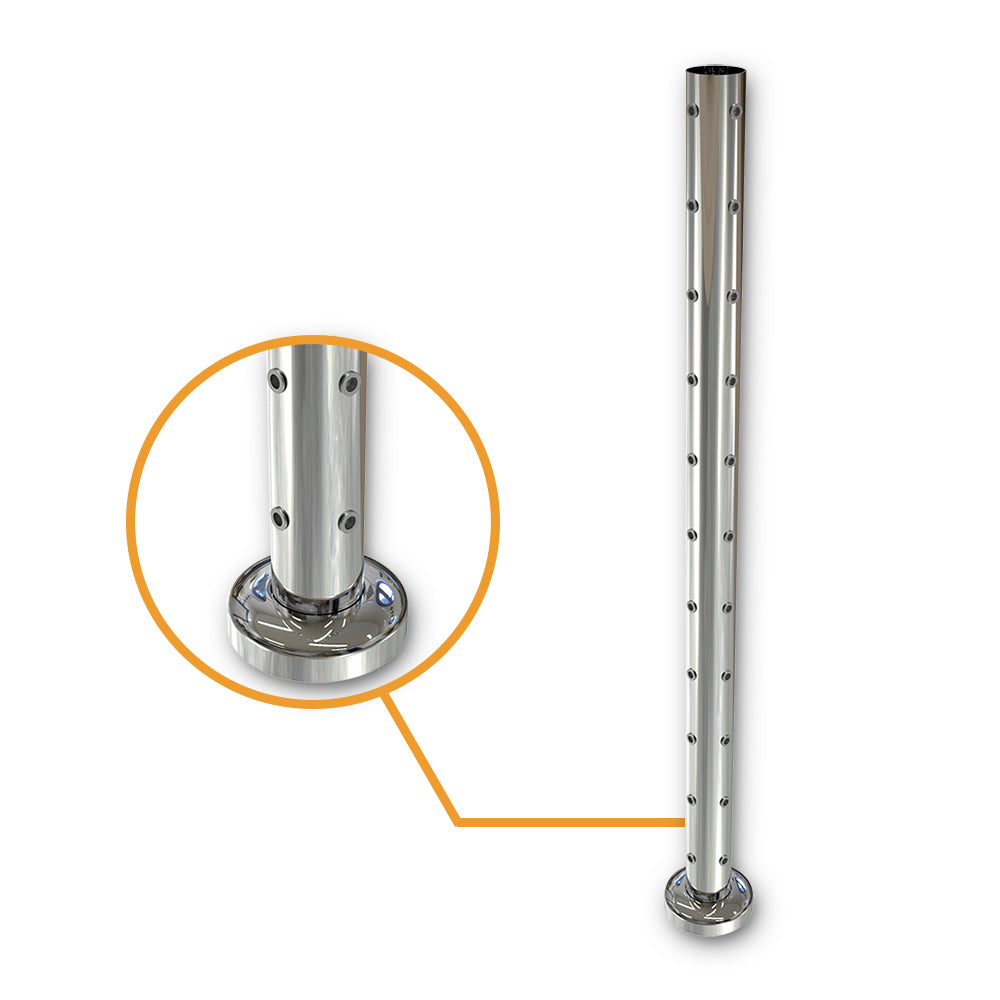 Round Corner Post with Nutserts Mirror Polish - Base Plate and Cover