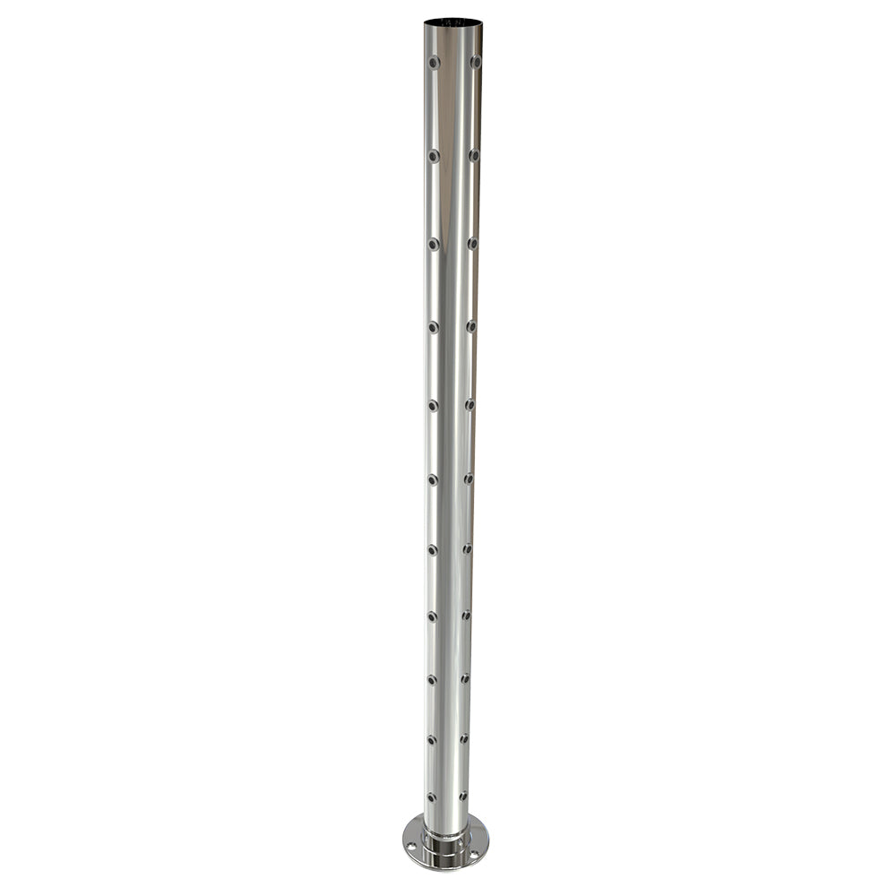 Round Corner Post with Nutserts Mirror  - Welded Base Plate