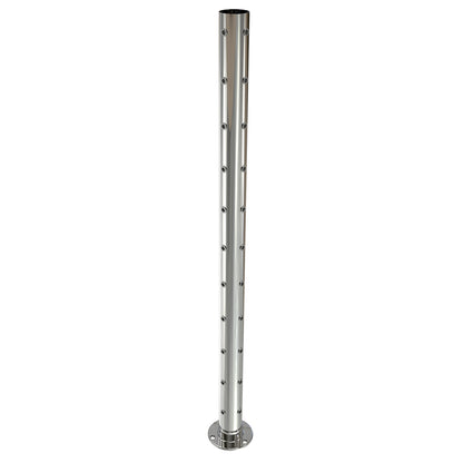Round Corner Post with Nutserts Mirror  - Welded Base Plate
