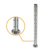 Round Corner Post with Nutserts Mirror  - Welded Base Plate