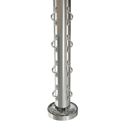 Round Corner Post with Saddles Mirror  - Base Plate and Cover
