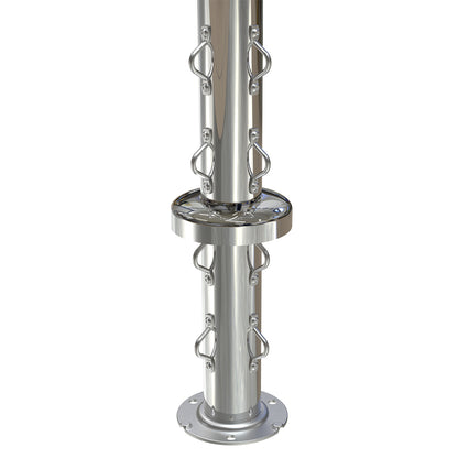 Round Corner Post with Saddles Mirror  - Base Plate and Cover