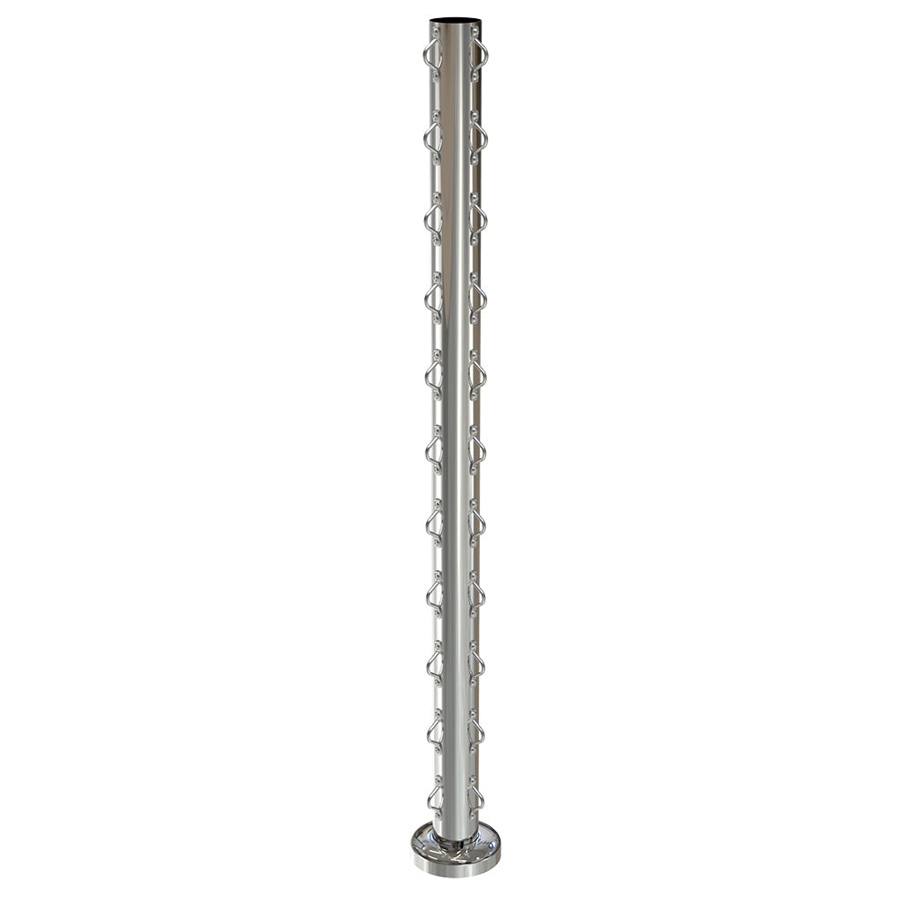 Round Corner Post with Saddles Mirror  - Base Plate and Cover