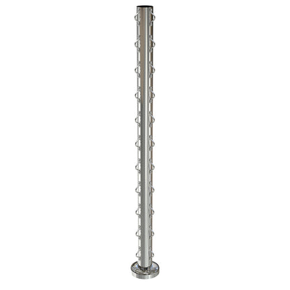 Round Corner Post with Saddles Mirror  - Base Plate and Cover