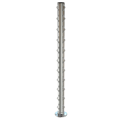 Round Corner Post with Saddles Mirror  - Welded Base Plate