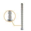 Round Corner Post with Saddles Mirror  - Welded Base Plate