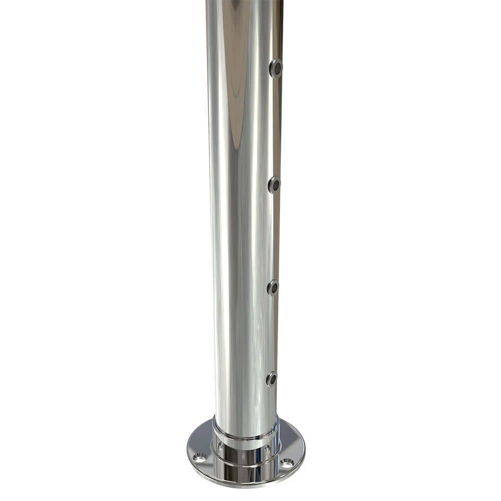 Round End Post with Nutserts Mirror  - Welded Base Plate