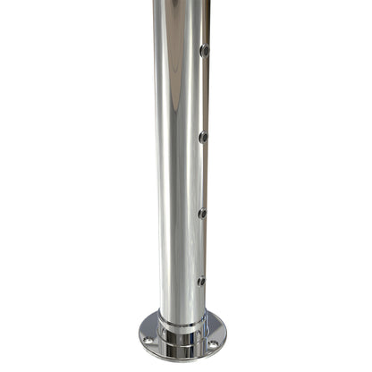 Round End Post with Nutserts Mirror  - Welded Base Plate