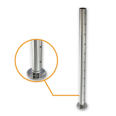 Round End Post with Nutserts Mirror  - Welded Base Plate