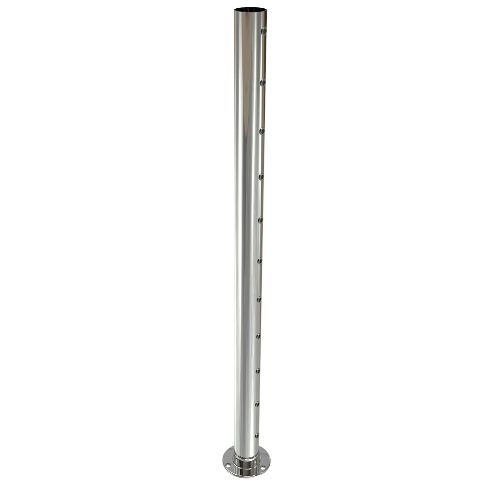 Round End Post with Nutserts Mirror  - Welded Base Plate