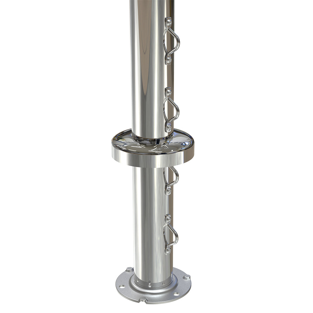 Round End Post with Saddles Mirror  - Base Plate and Cover