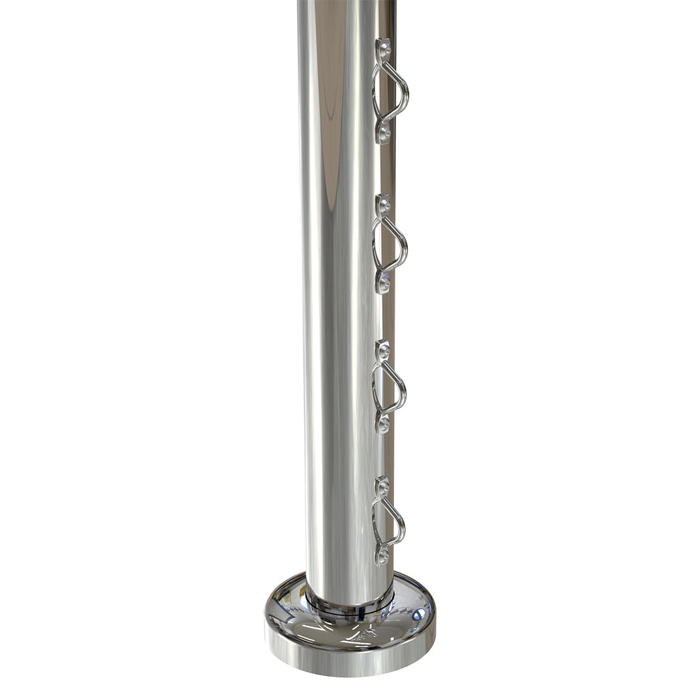 Round End Post with Saddles Mirror  - Base Plate and Cover