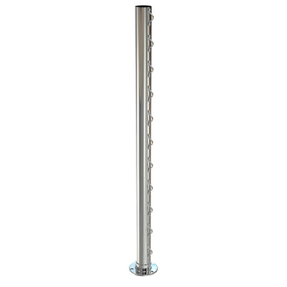 Round End Post with Saddles Mirror  - Welded Base Plate