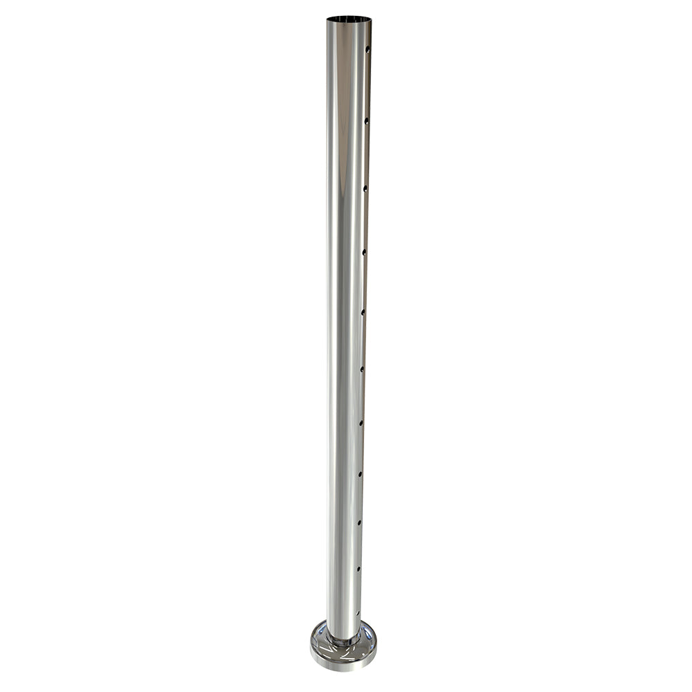 Round Int Post with 11 Holes Mirror  - Base Plate and Cover