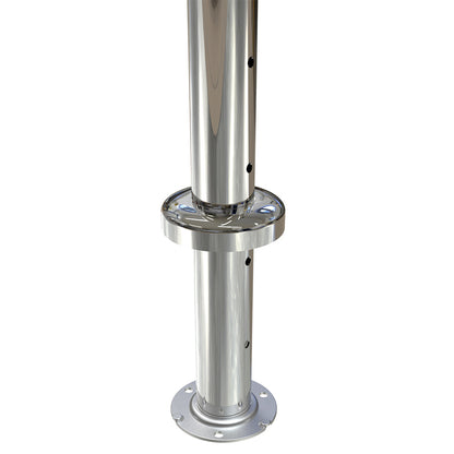 Round Int Post with 11 Holes Mirror  - Base Plate and Cover