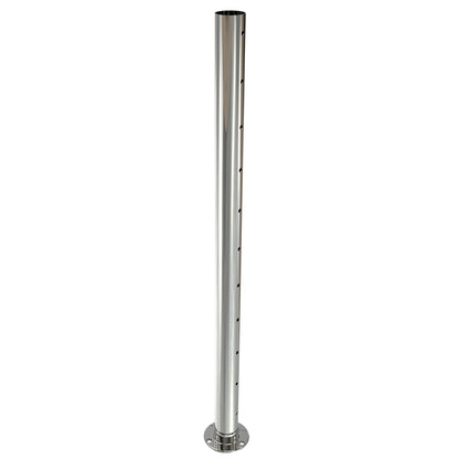 Round Int Post with 11 holes Mirror  - Welded Base Plate