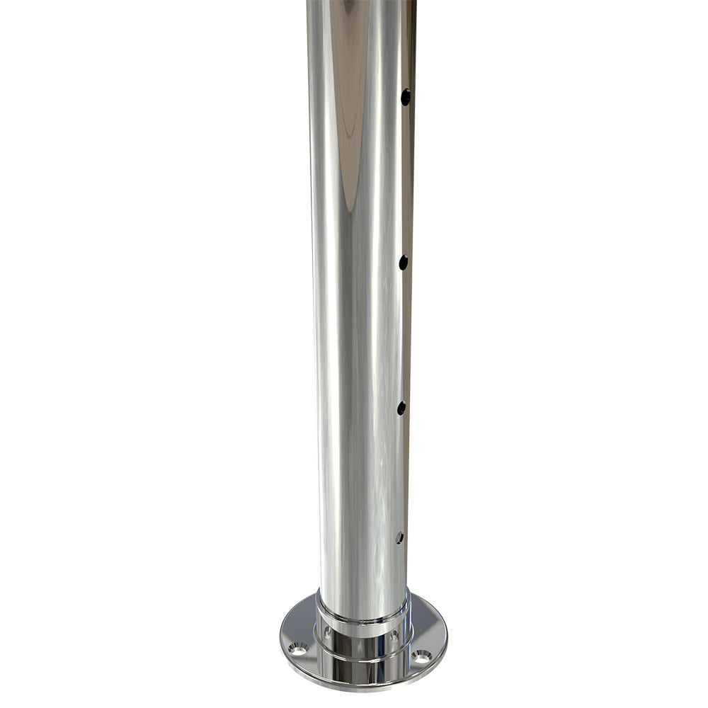 Round Int Post with 11 holes Mirror  - Welded Base Plate