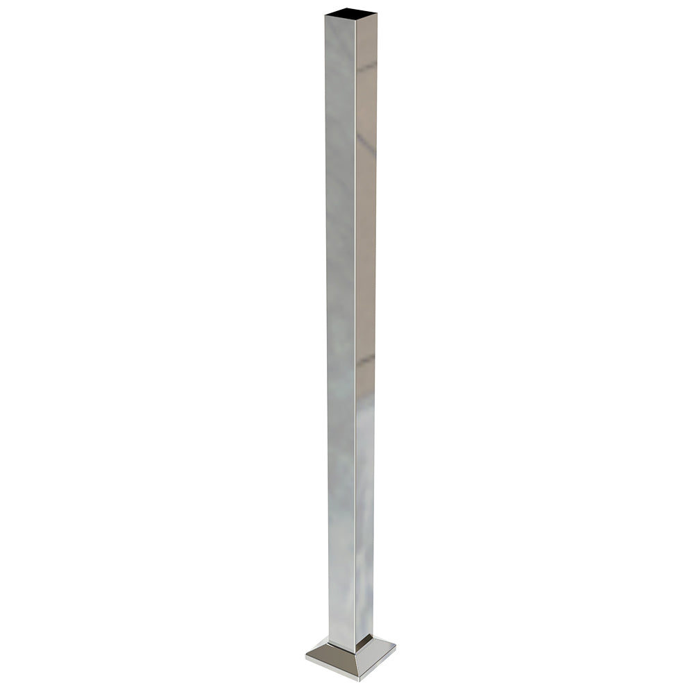 Square Post Blank Mirror Polish - Base Plate and Cover