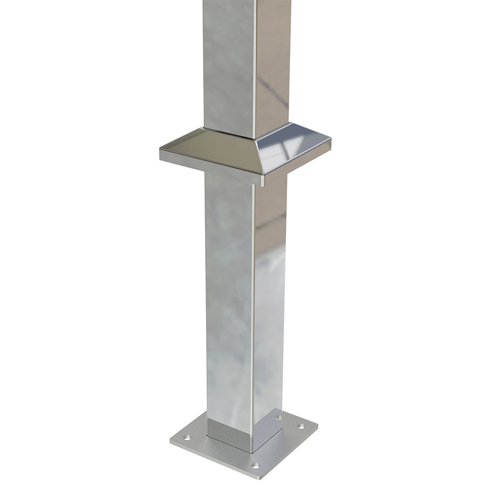 Square Post Blank Mirror Polish - Base Plate and Cover