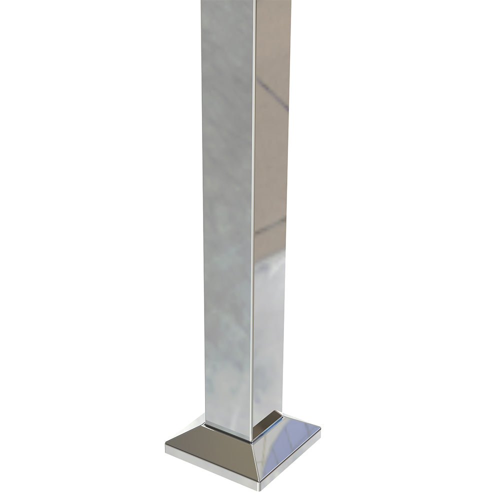Square Post Blank Mirror Polish - Base Plate and Cover