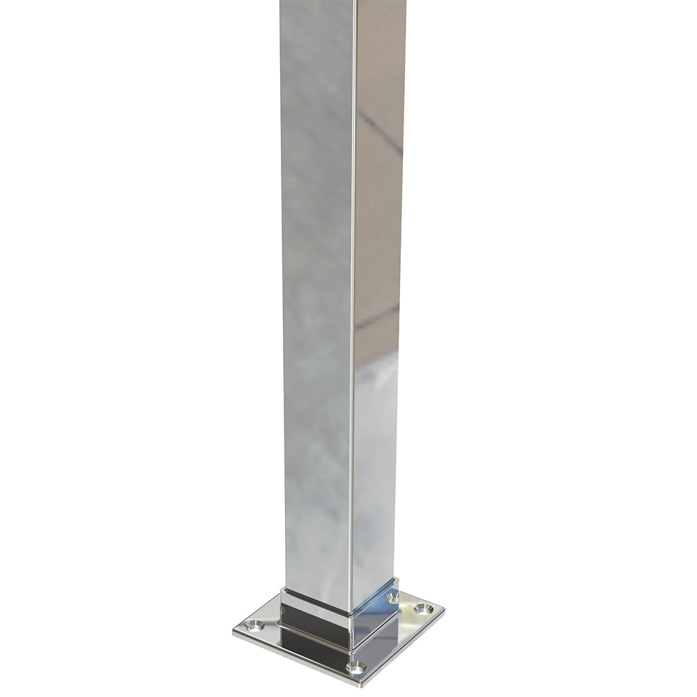 Square Post Blank Mirror Polish - Welded Base Plate
