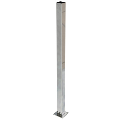 Square Post Blank Mirror Polish - Welded Base Plate