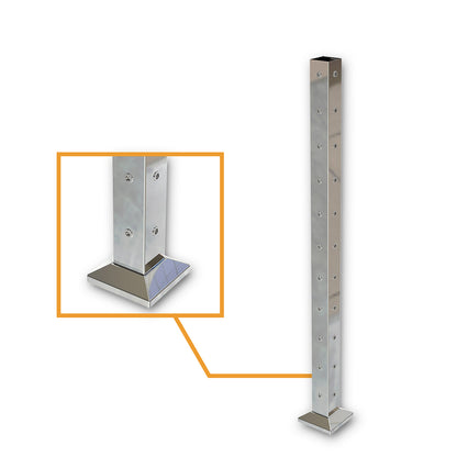 Square Corner Post with Nutserts Mirror Polish - Base Plate and Cover