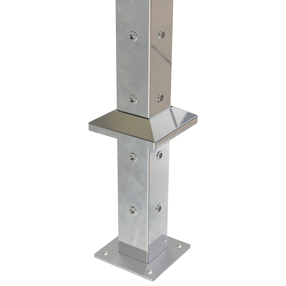 Square Corner Post with Nutserts Mirror Polish - Base Plate and Cover