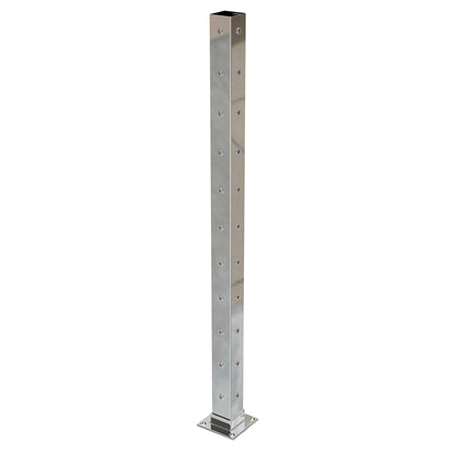 Square Corner Post with Nutserts Mirror - Welded Base Plate