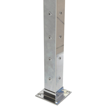 Square Corner Post with Nutserts Mirror - Welded Base Plate