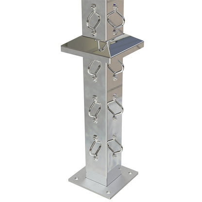 Square Corner Post with Saddles Mirror - Base Plate and Cover