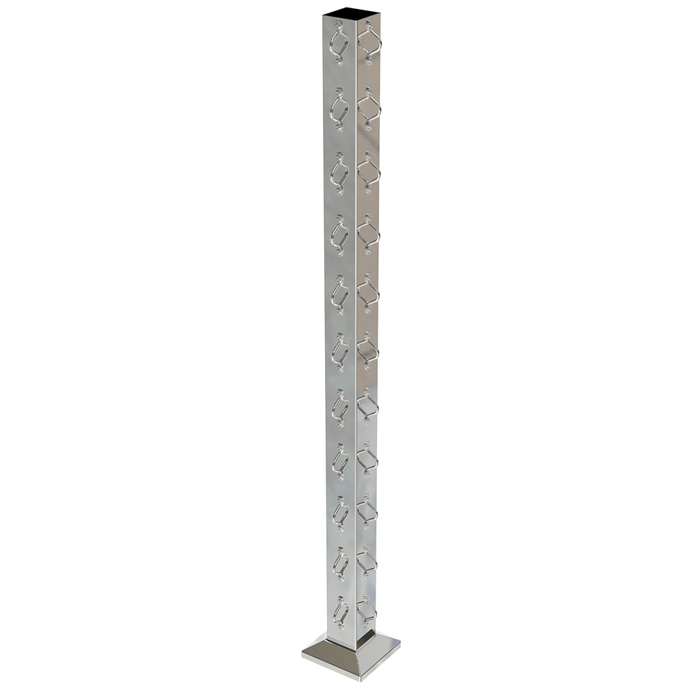Square Corner Post with Saddles Mirror - Base Plate and Cover