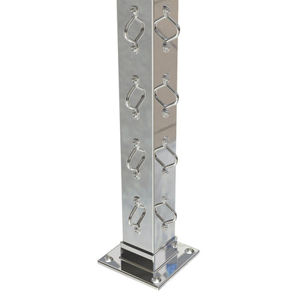 Square Corner Post with Saddles Mirror - Welded Base Plate