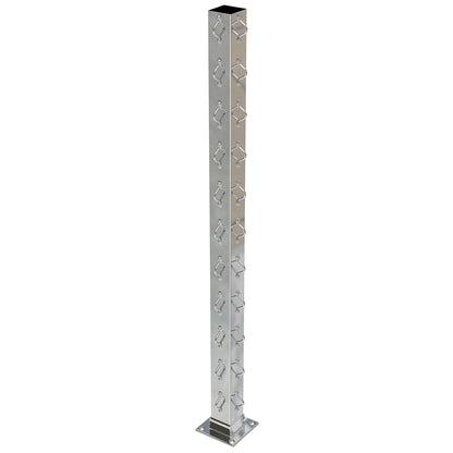 Square Corner Post with Saddles Mirror - Welded Base Plate