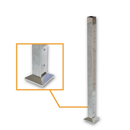 Square End Post with Nutserts Mirror - Base Plate and Cover